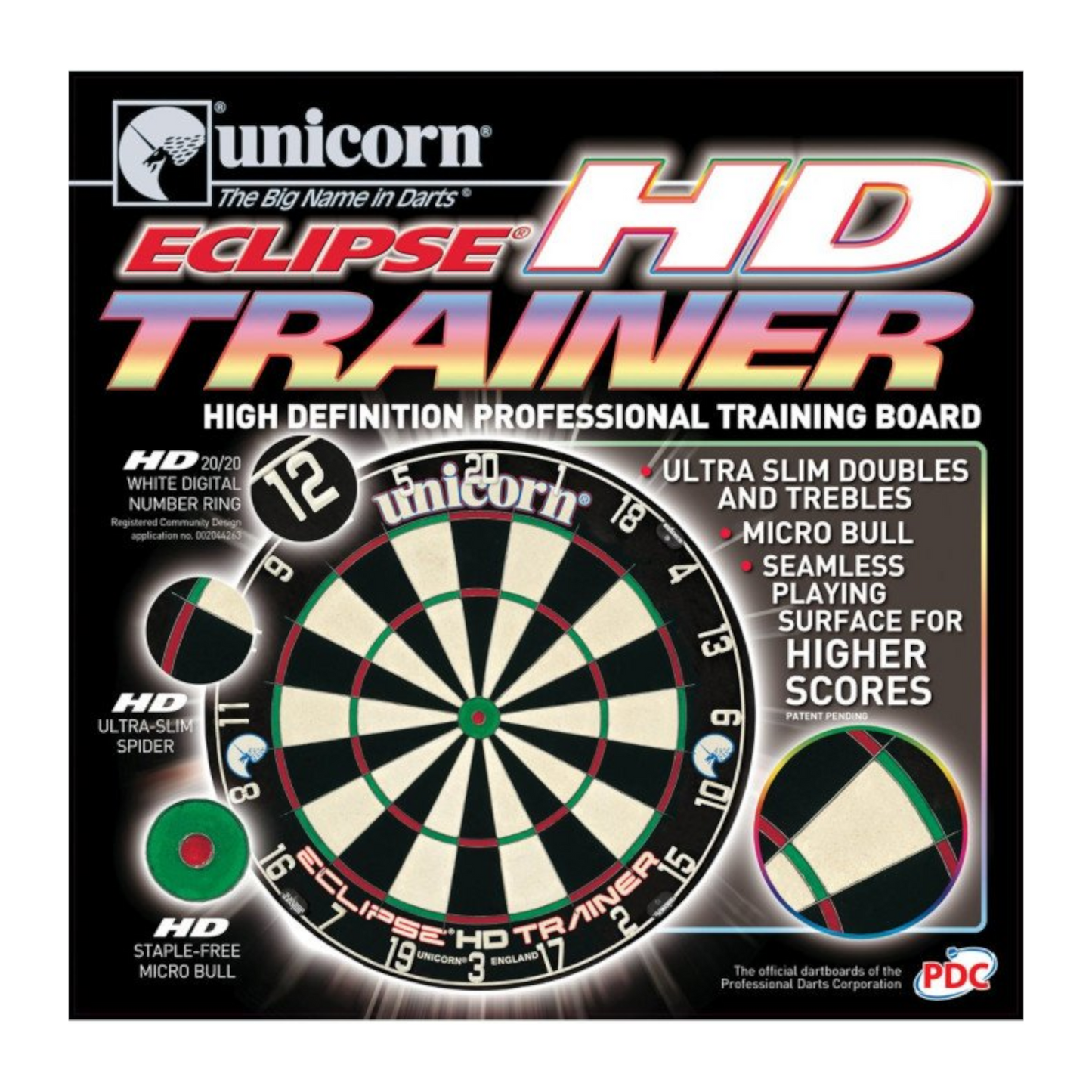 Dartboard UNICORN Eclipse HD Trainer