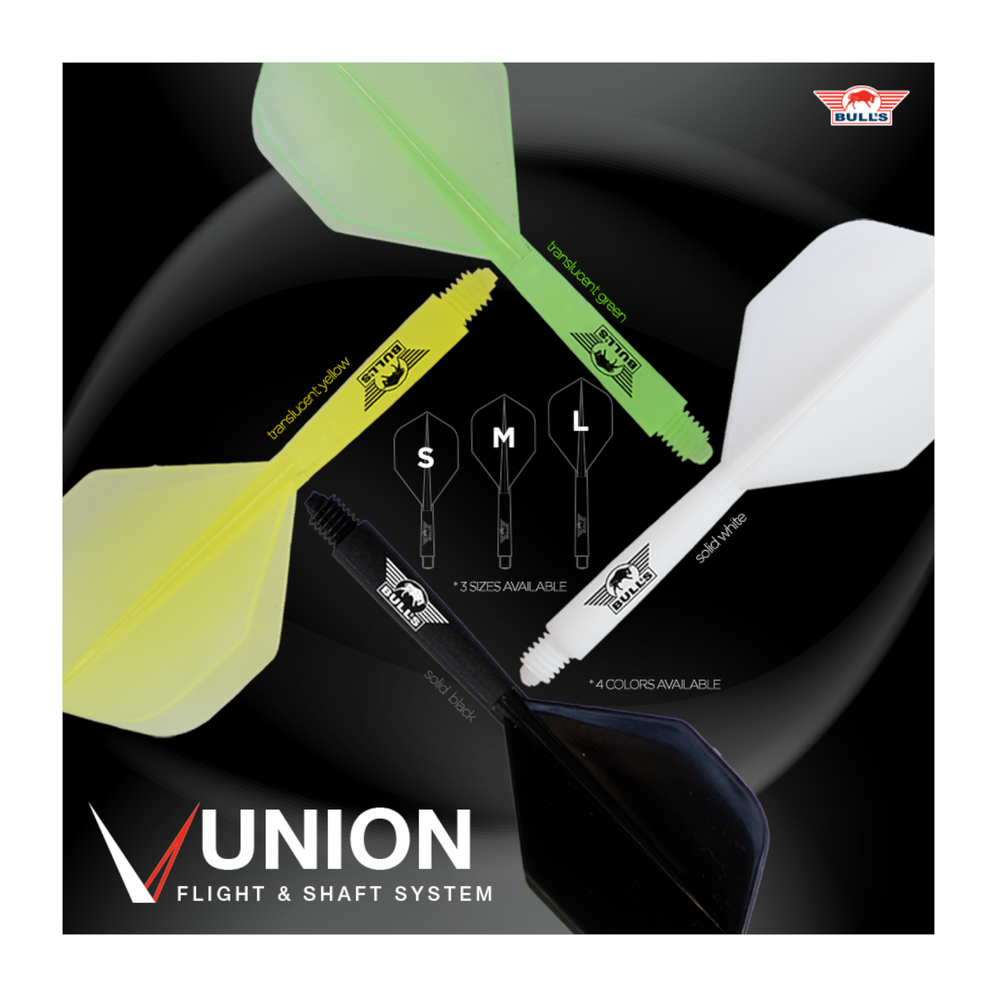 Dart Flight BULL'S Union System No.2 Schwarz