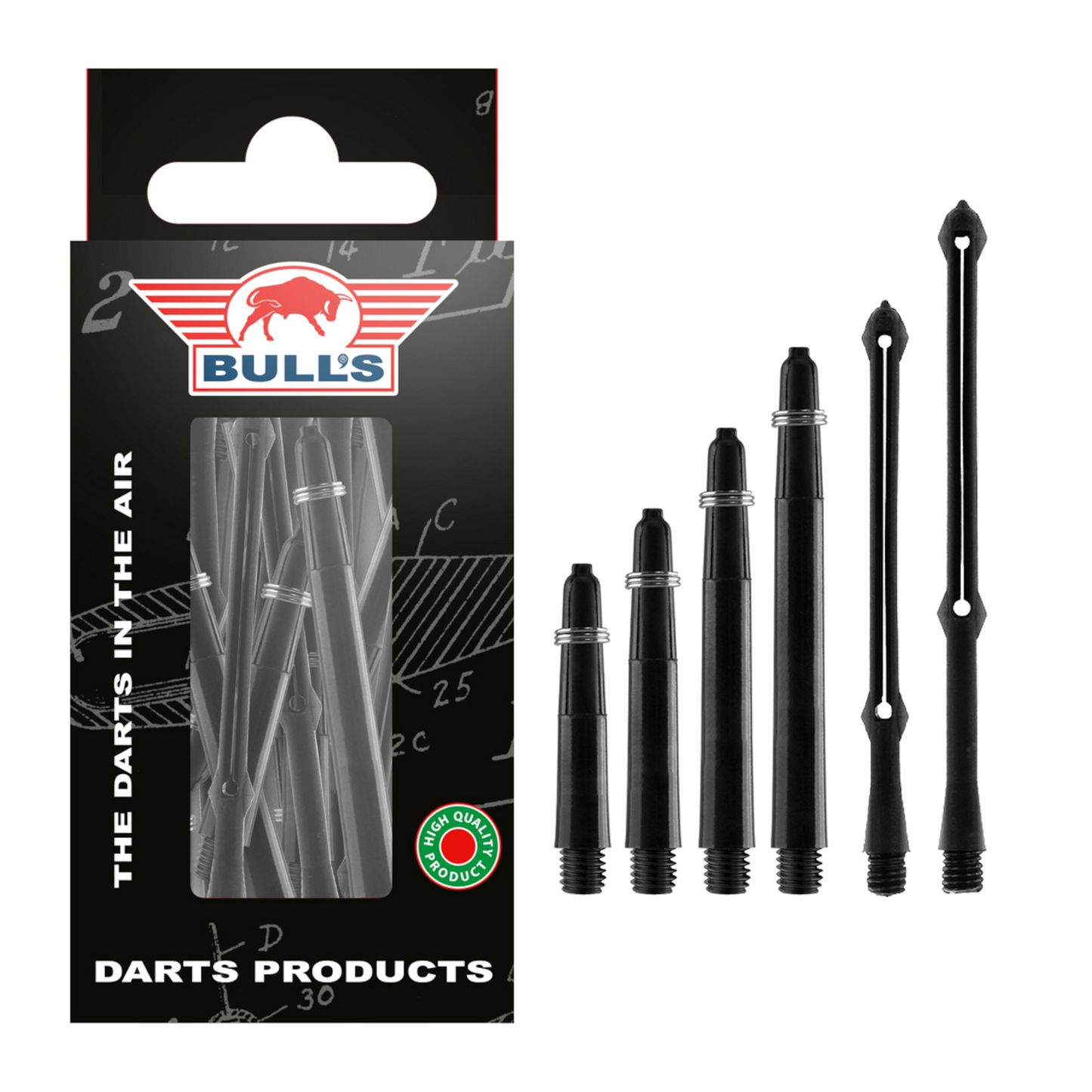 Dart Shaft Bull's Shaft Test Kit Extended - 6 Sets Nylon Shafts