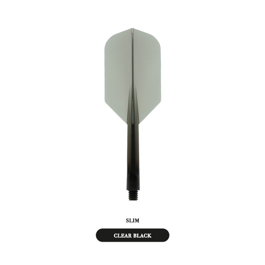 Dart Flights CONDOR Plain (Zero Stress) Clear Black Slim