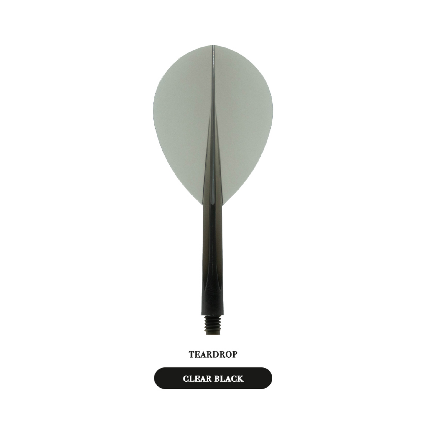 Dart Flights CONDOR Plain (Zero Stress) Clear Black Teardrop
