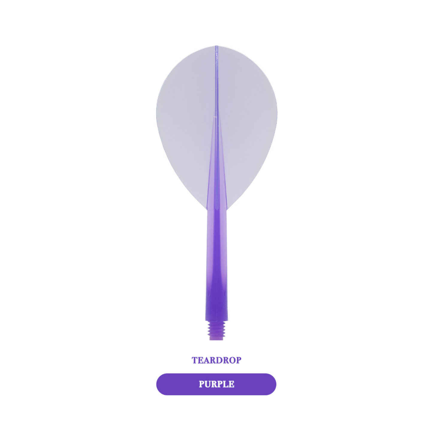 Dart Flights CONDOR Plain (Zero Stress) Clear Purple Teardrop