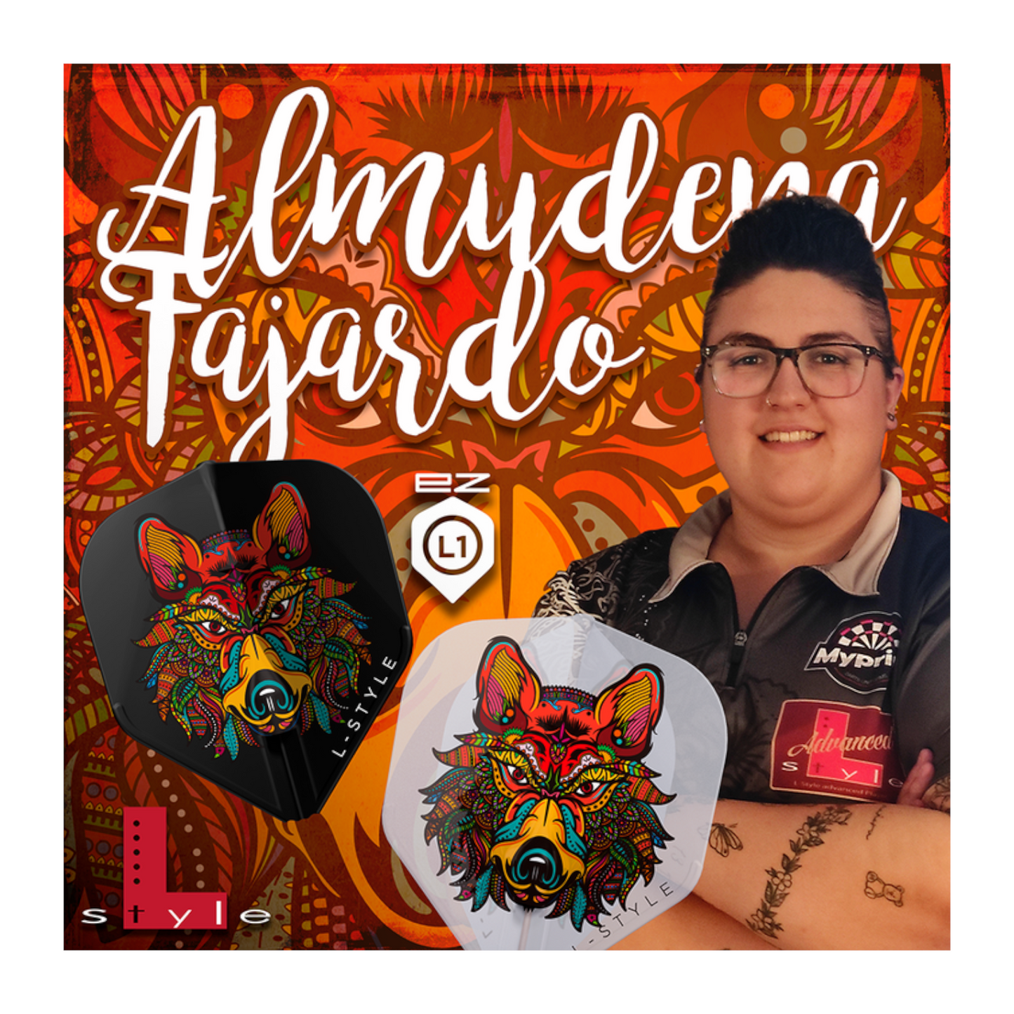 Dart Flights L-Style Signature Champagne Flight: L1EZ Standard Almudena Black