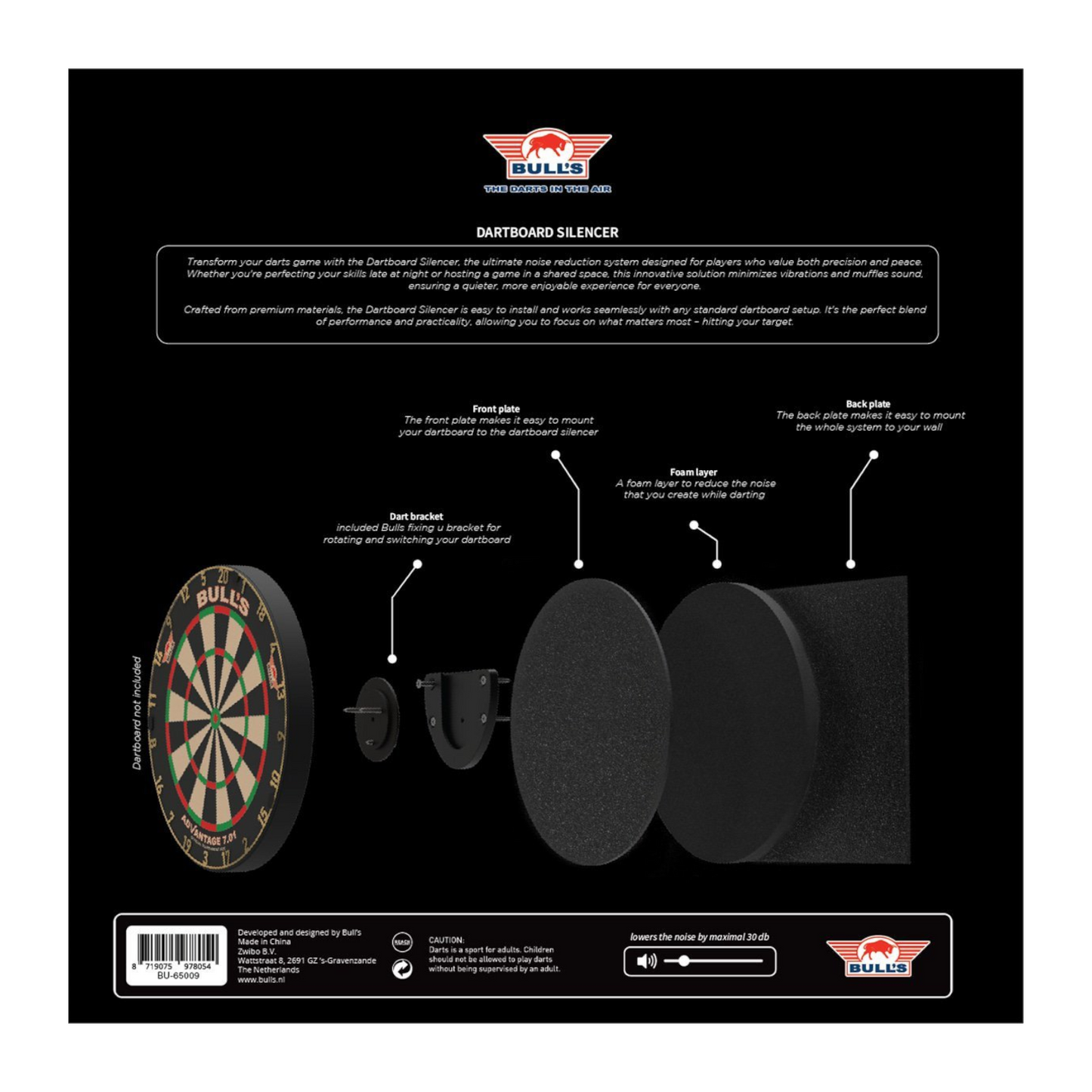 Dart Zubehör BULL'S Dartboard Silencer - Lärmschutz