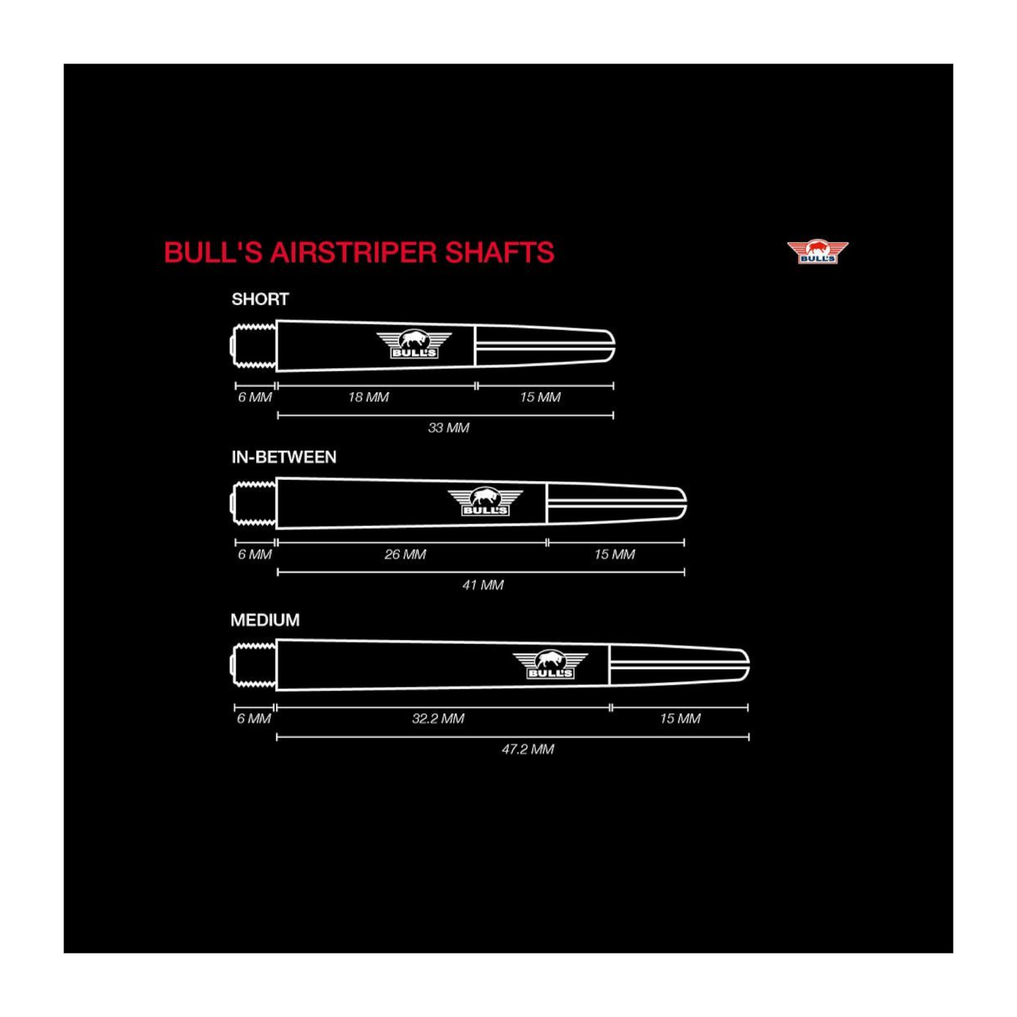 Dartshaft BULL'S Airstriper S Clear / Black