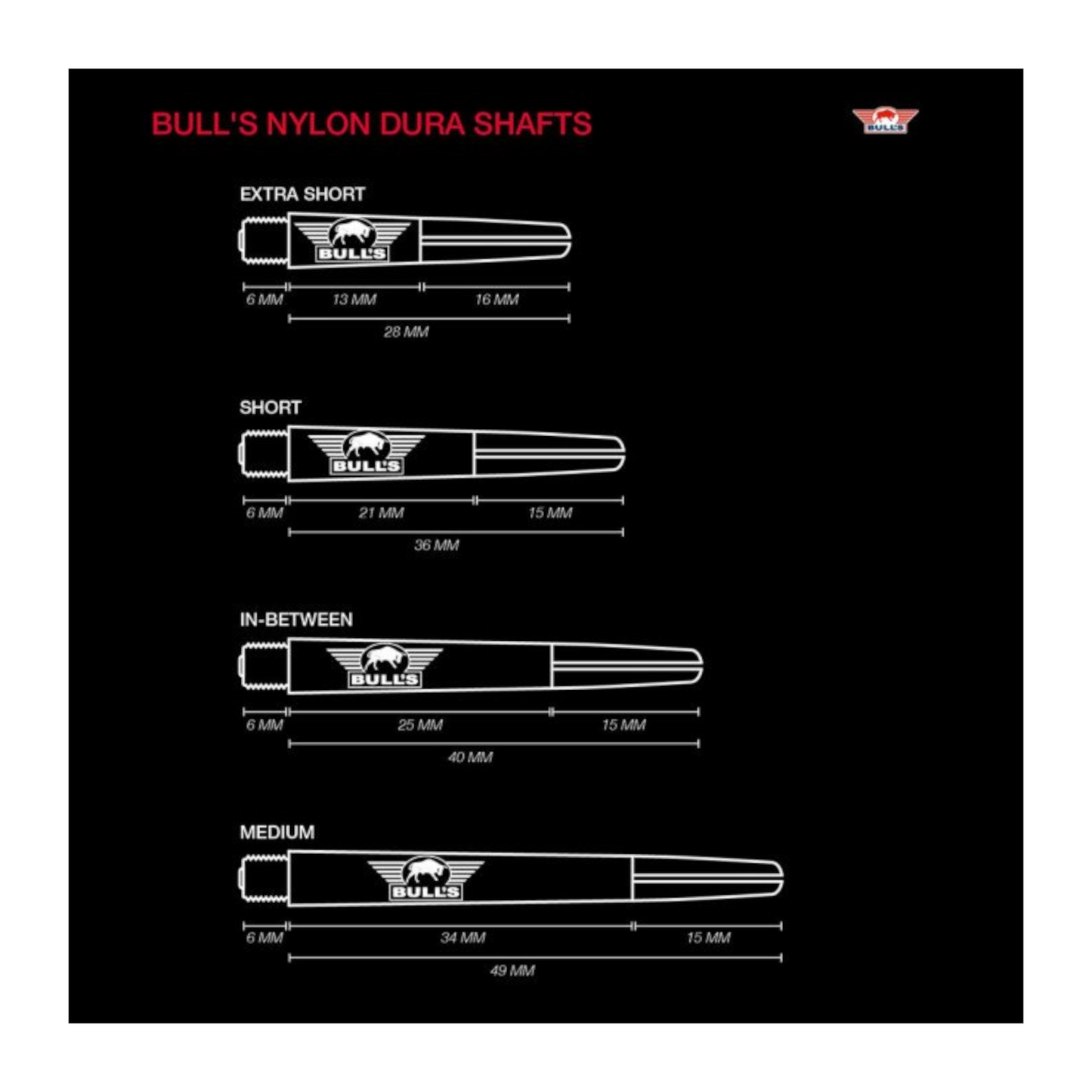 Dartshaft BULL'S Nylon Dura Red