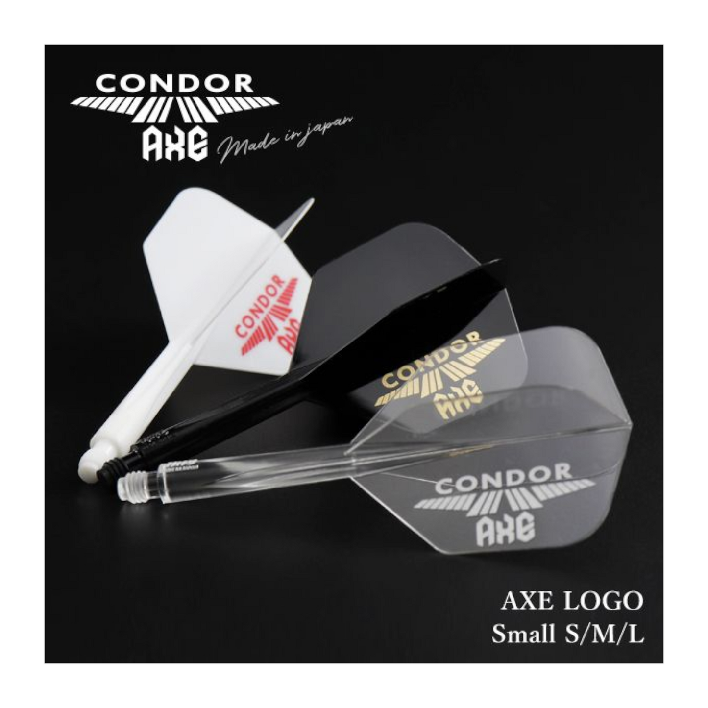 Dart Flights CONDOR AXE LOGO White-Red Small
