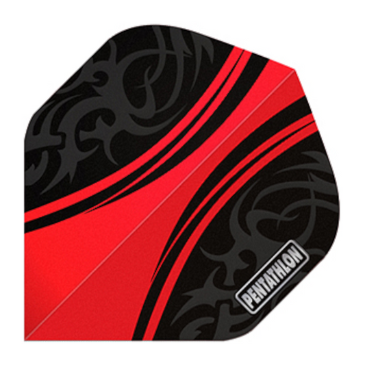 Dart Flights Pentathlon Colour Plus red
