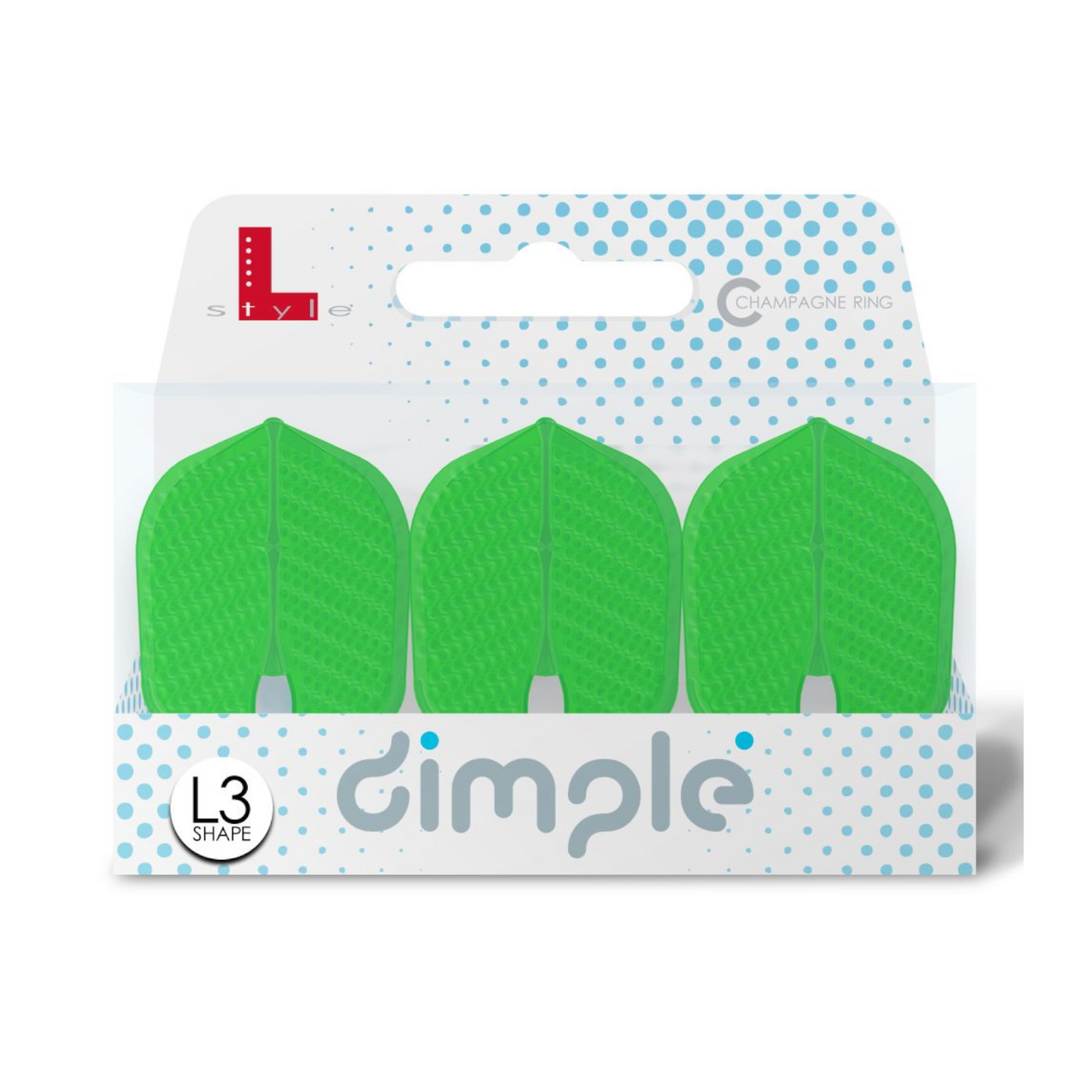 Dart Flights L-Style L3PRO DIMPLE Shape Lime Green
