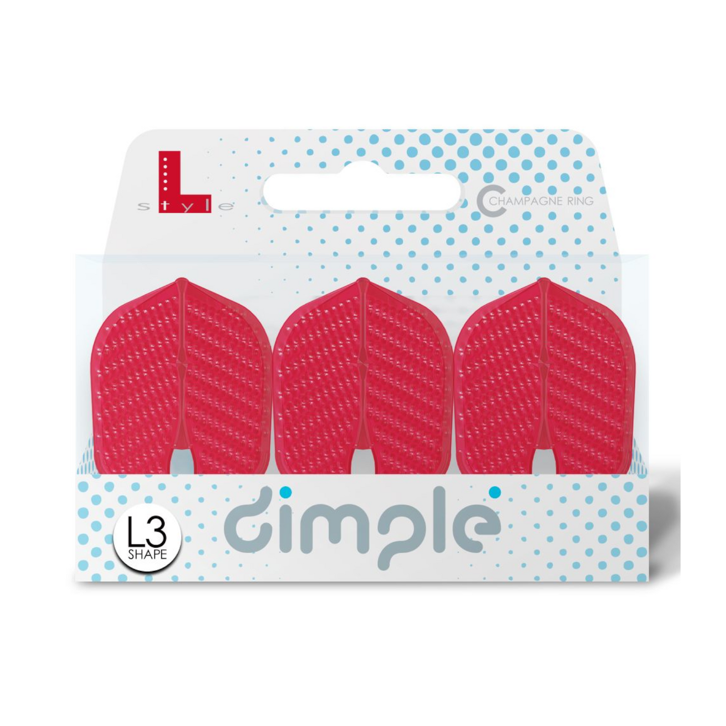 Dart Flights L-Style L3PRO DIMPLE Shape Red