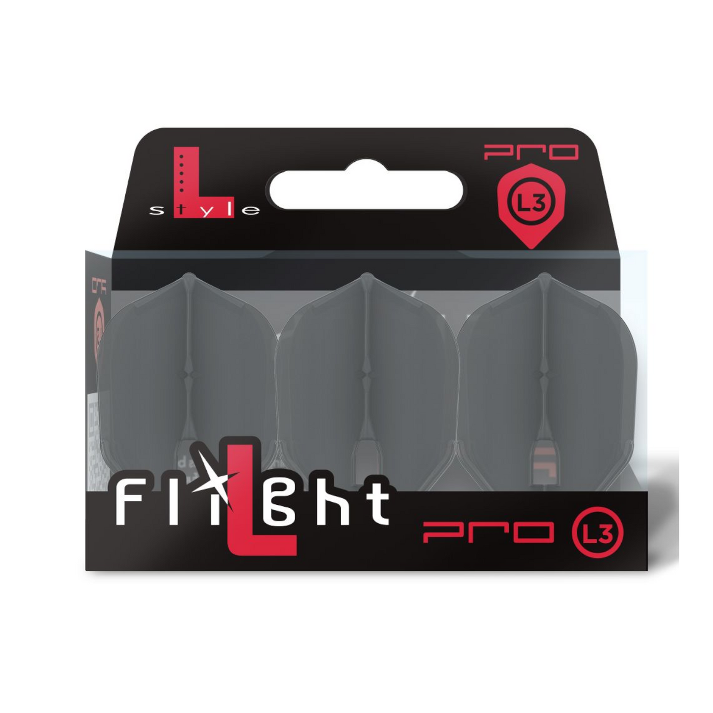 Dart Flights L-Style L3PRO Shape Clear Black