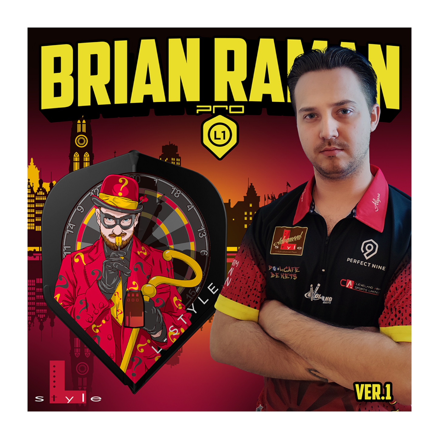 Dart Flights L-Style Signature Champagne Flight: L1PRO Brian Raman Black