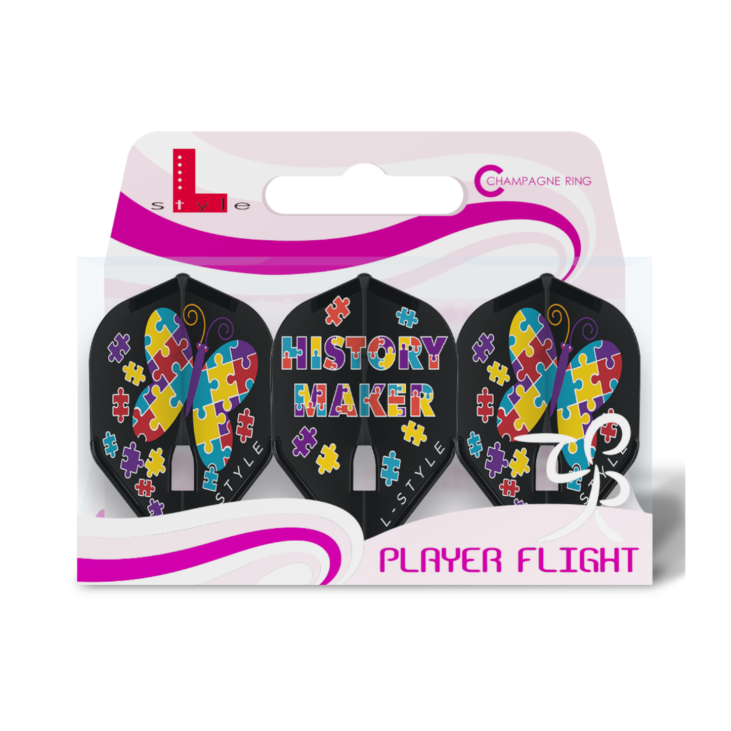 Dart Flights L-Style Signature Champagne Flight: L1PRO Standard Fallon Sherrock V2 Black