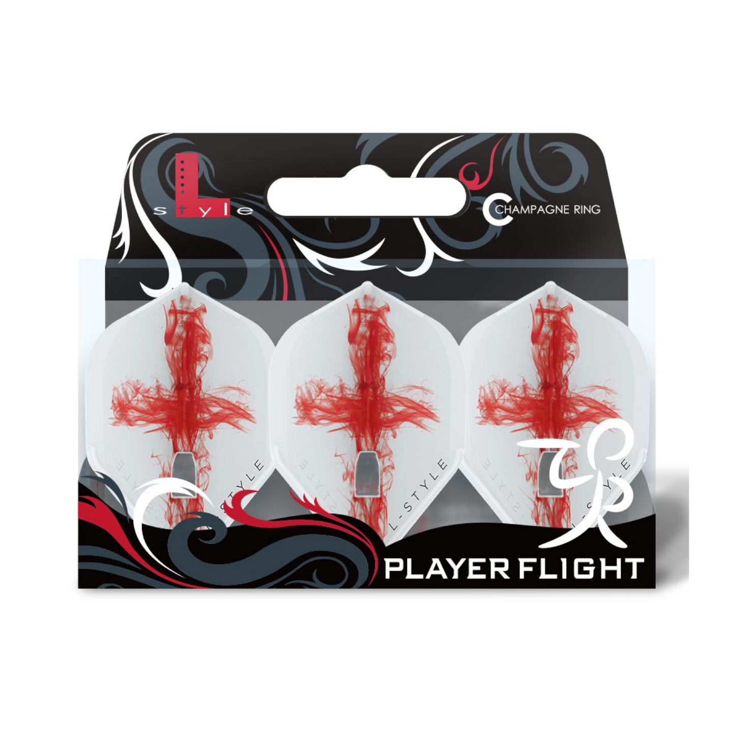 Dart Flights L-Style Signature Champagne Flight: L1PRO Standard Beau Greaves v2 Clear White