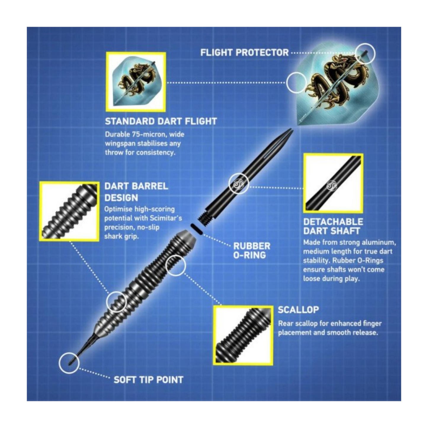 Softdart SHOT Value Range Scimitar Softtip Darts Set