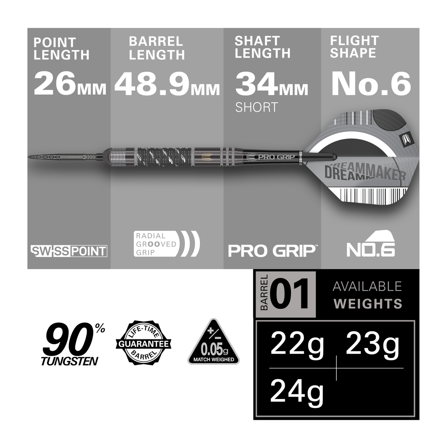 Steeldart TARGET DIMITRI VAN DEN BERGH x ECHO 90% Swiss Point