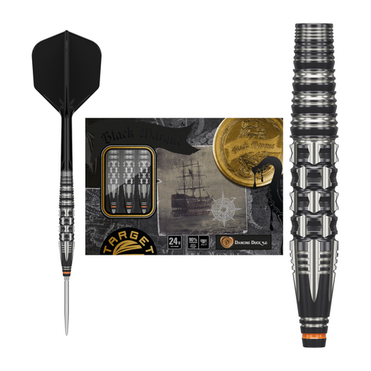 Steeldart TARGET JAPAN BLACK MARQUE DANCING DUCK GEN4 90% Swiss Point