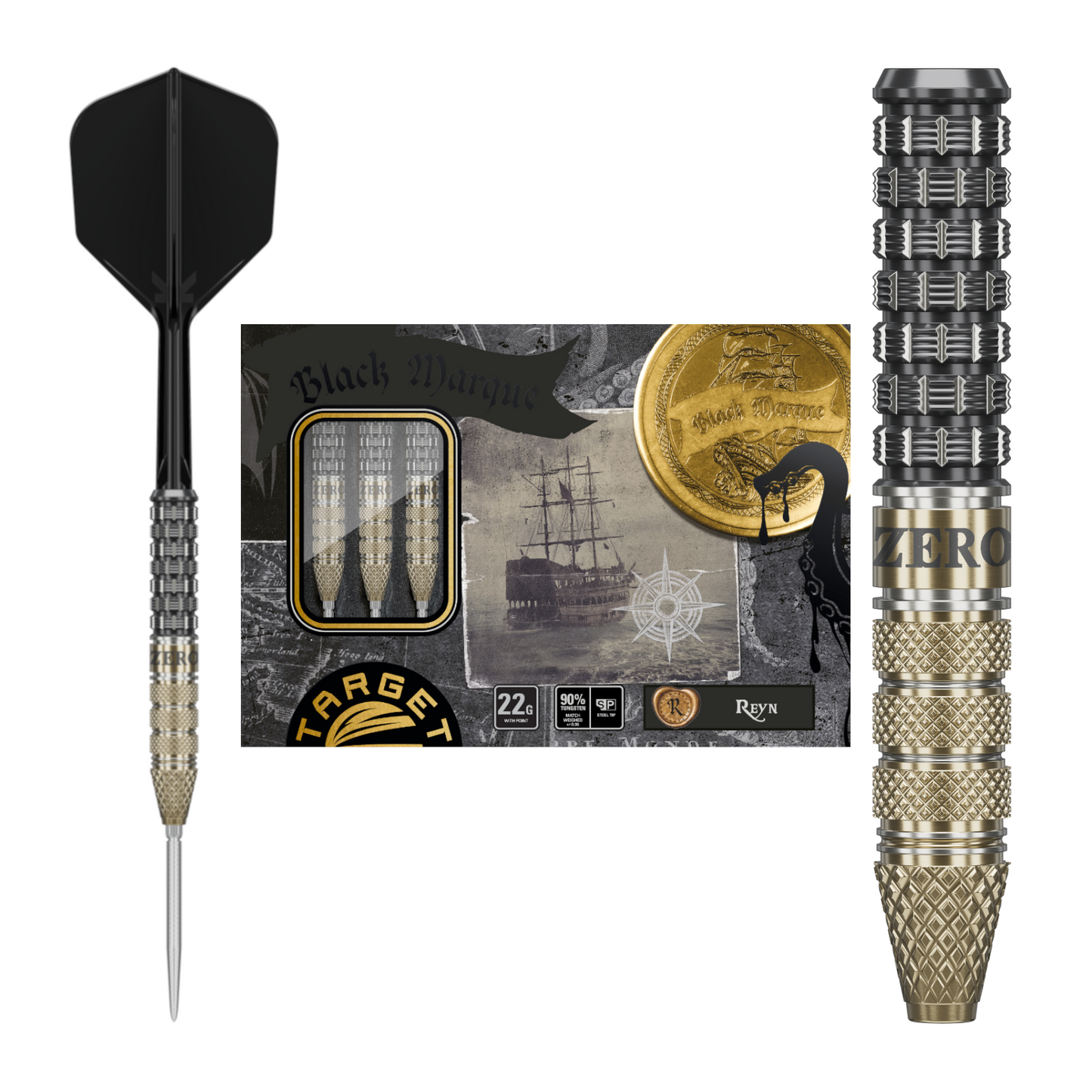 Steeldart TARGET JAPAN BLACK MARQUE LITE REYN 90% Swiss Point