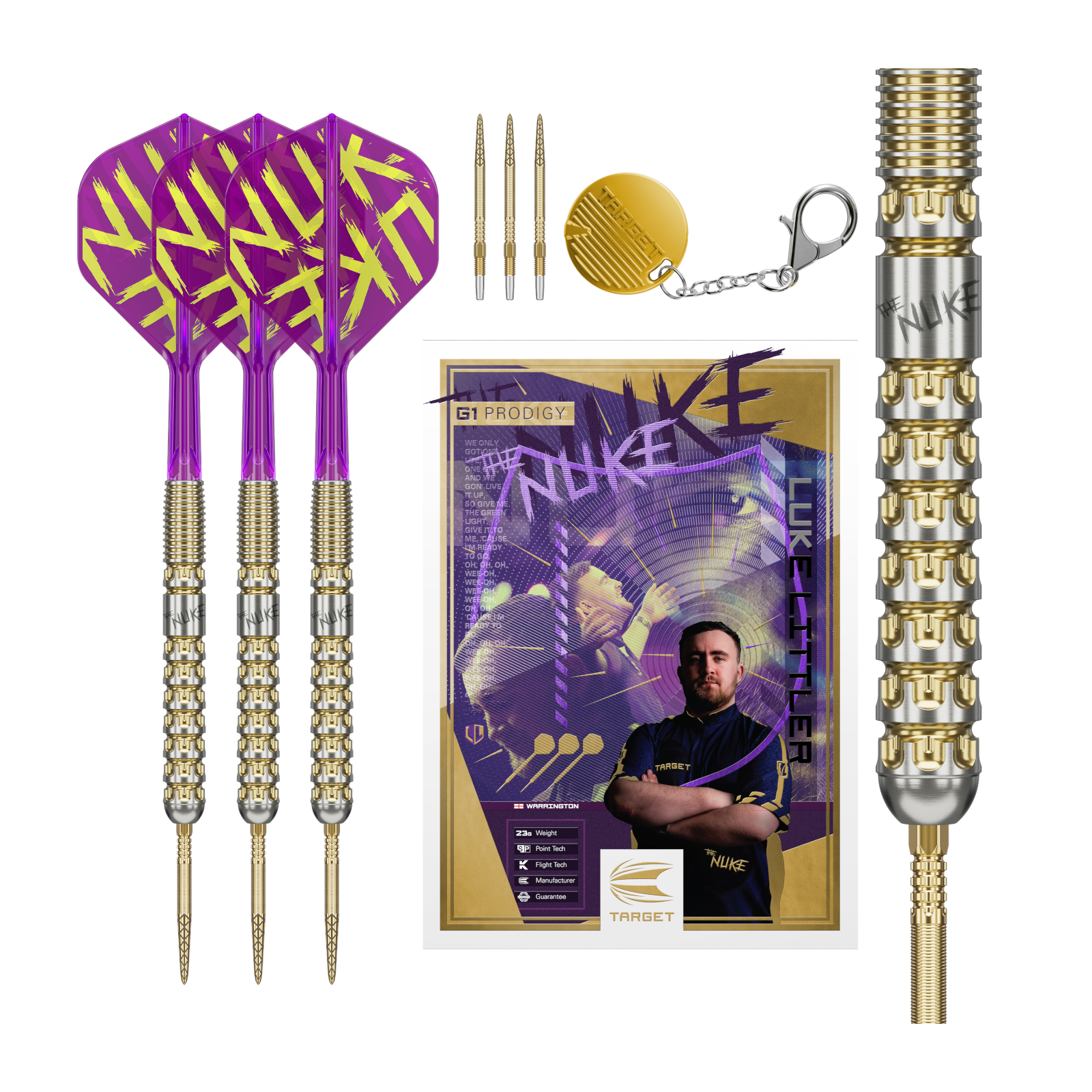 Steeldart TARGET LUKE LITTLER 90 Gen1 Prodigy Edition Gold Dartlegion steeldart-target-luke-littler-90-gen1-prodigy-edition-gold-dartlegion