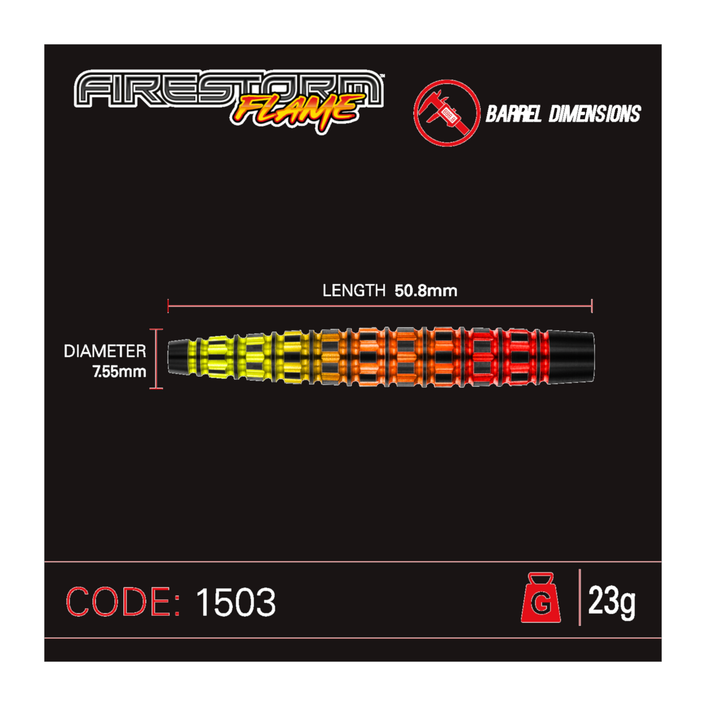 Steeldart WINMAU Firestorm Flame Torpedo 90%