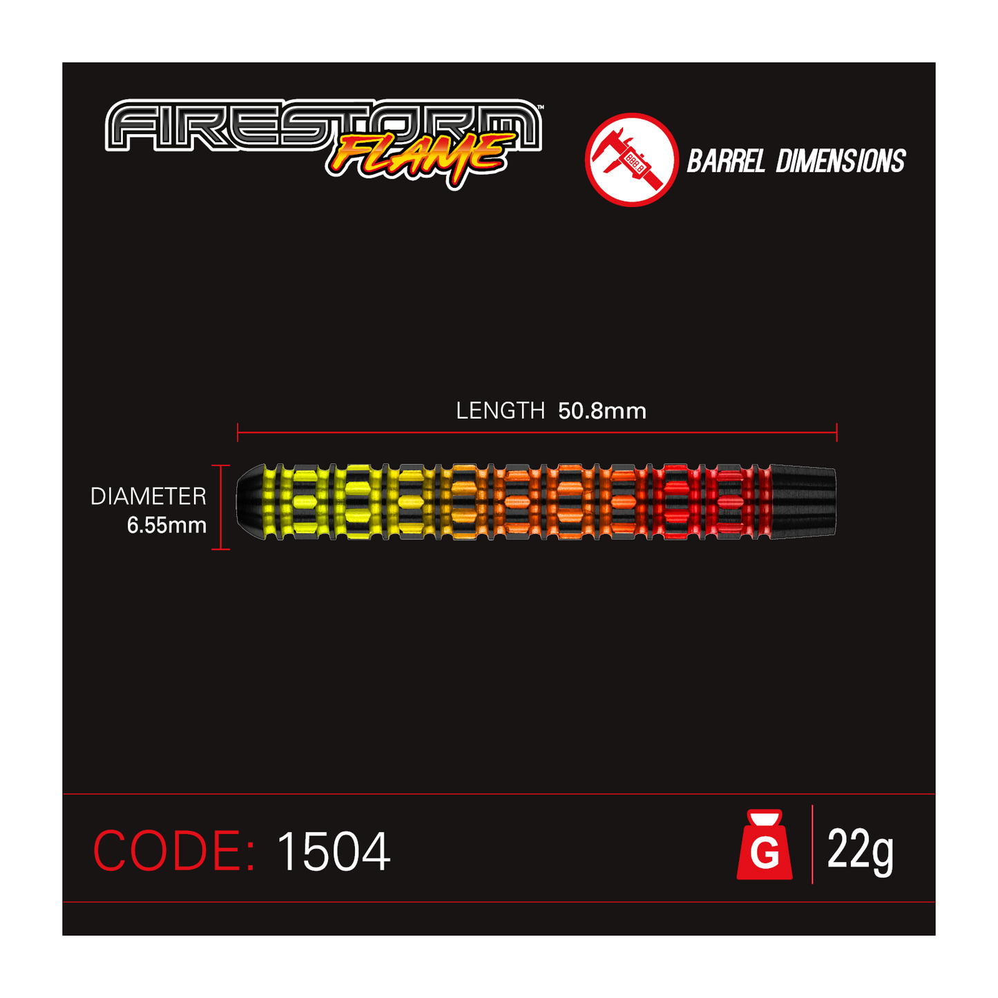Steeldart WINMAU Firestorm Flame 90%