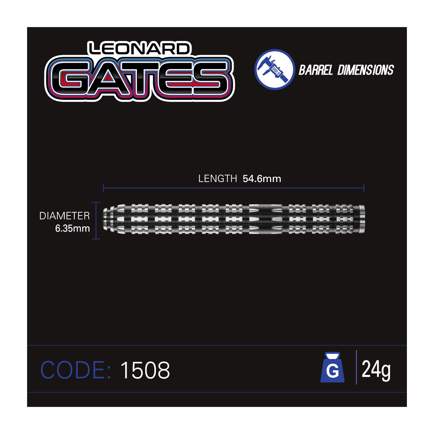 Steeldart WINMAU Leonard Gates 90%