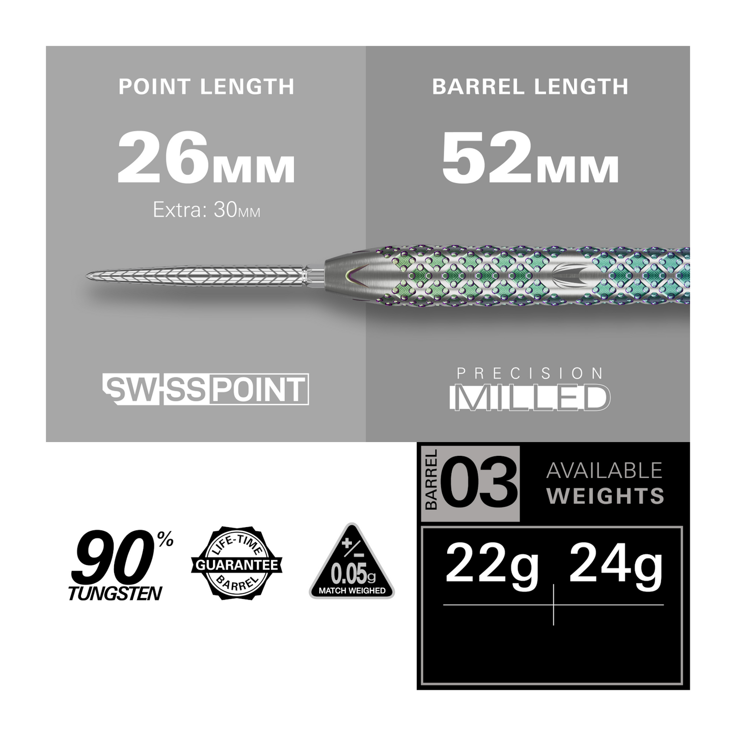 Steeldart TARGET Rove 03 90% Swiss Point