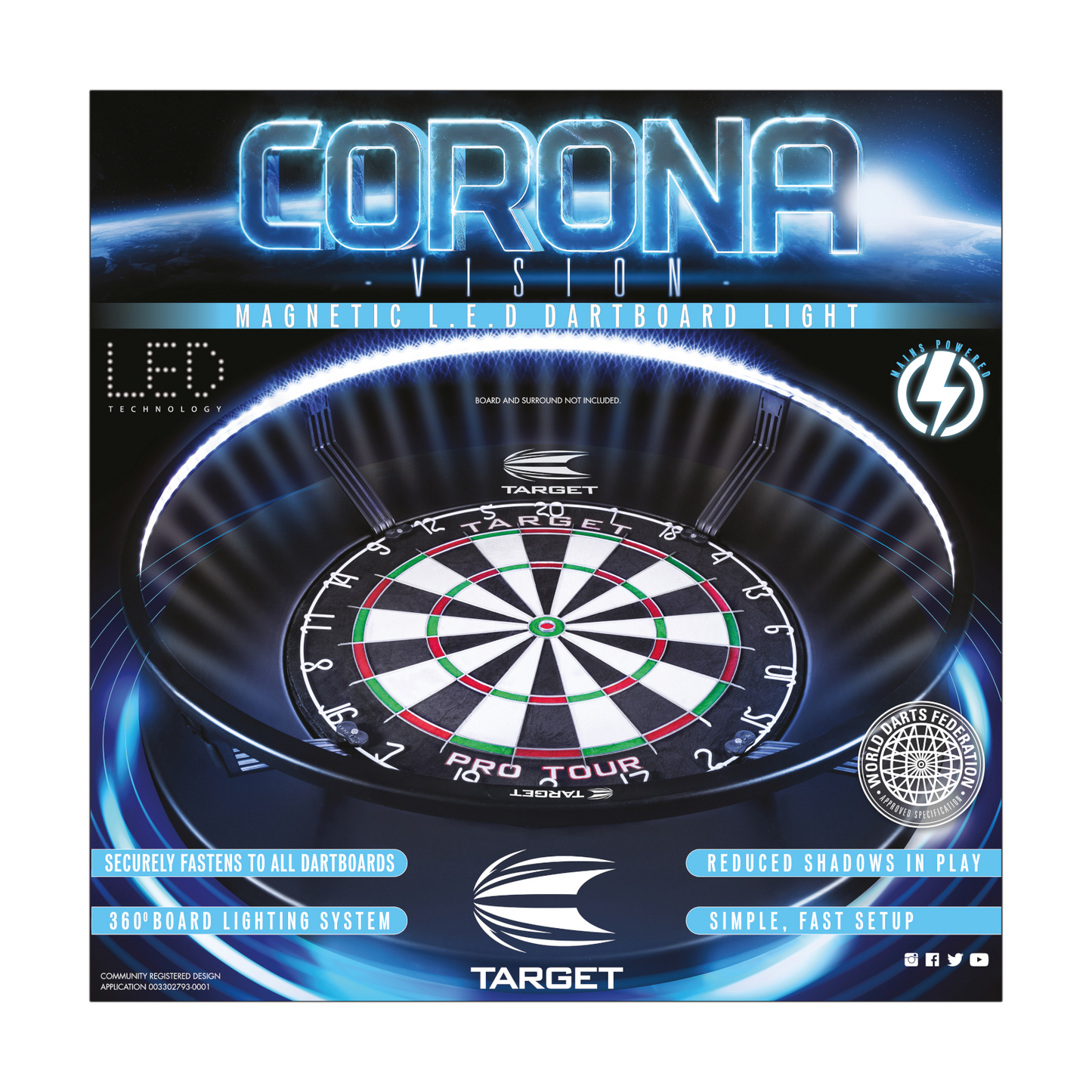 Dartboard Beleuchtung TARGET CORONA VISION LIGHT