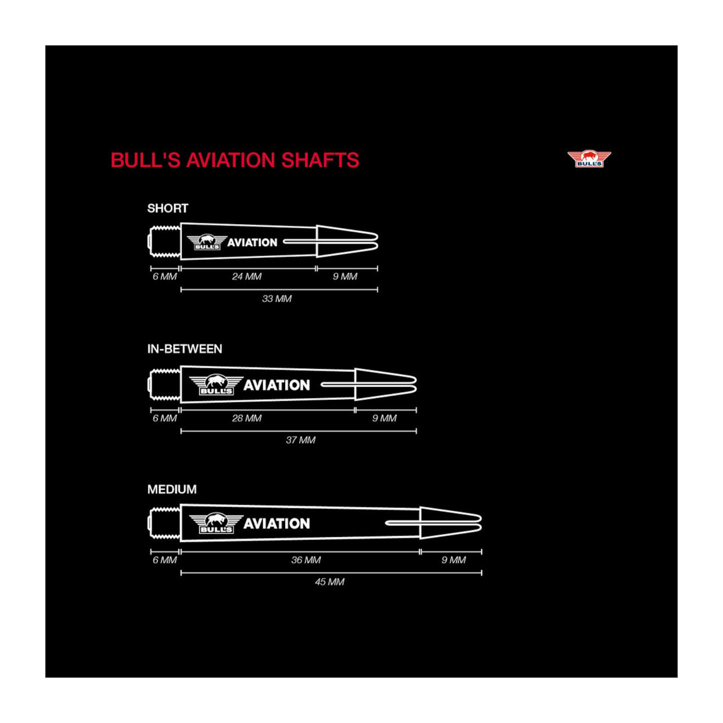 Dart Shaft Bull's Aviation Shaft Black