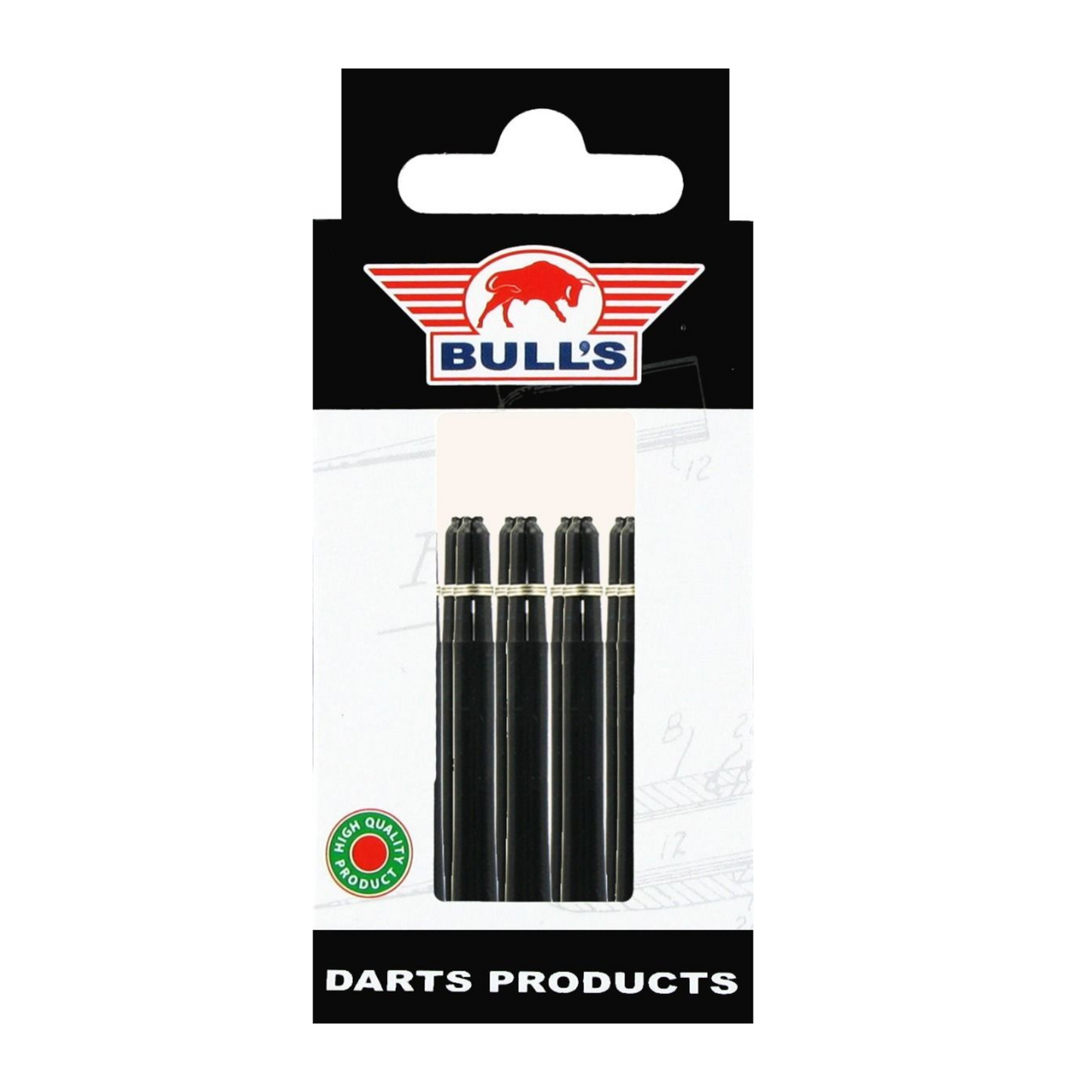 Dart Shaft Bull's 5-Pack Nylon The Original Black + Ring