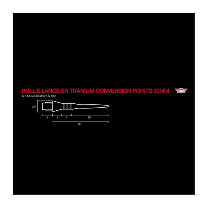 Dart Spitzen BULL'S Lance SR Titanium Conversion Points 30mm Silber
