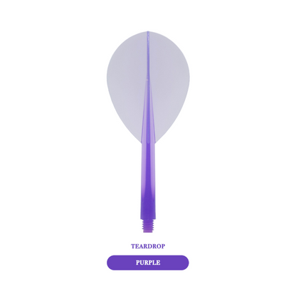 Dart Flights CONDOR Plain (Zero Stress) Clear Purple Teardrop