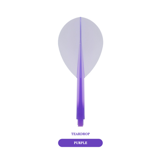 Dart Flights CONDOR Plain (Zero Stress) Clear Purple Teardrop