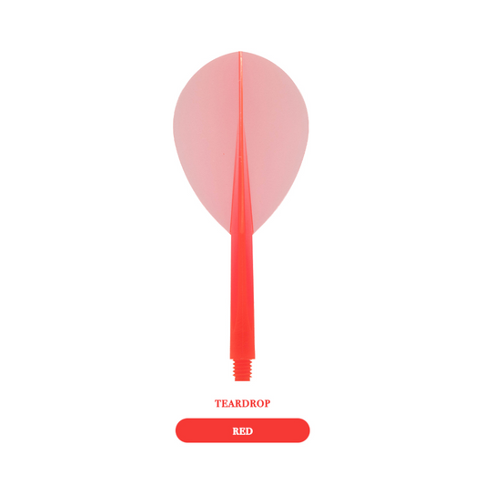 Dart Flights CONDOR Plain (Zero Stress) Clear Red Teardrop