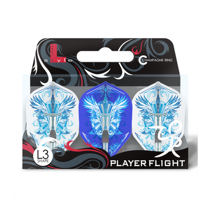 Dart Flights L-Style Signature Champagne Flight: L3PRO Shape Tetsuya Fujiwara Mix