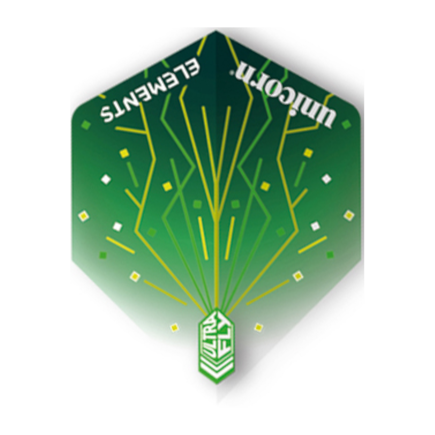 Dart Flight UNICORN Ultrafly 100 Mikron Elements No.2 Green Thunderstorm