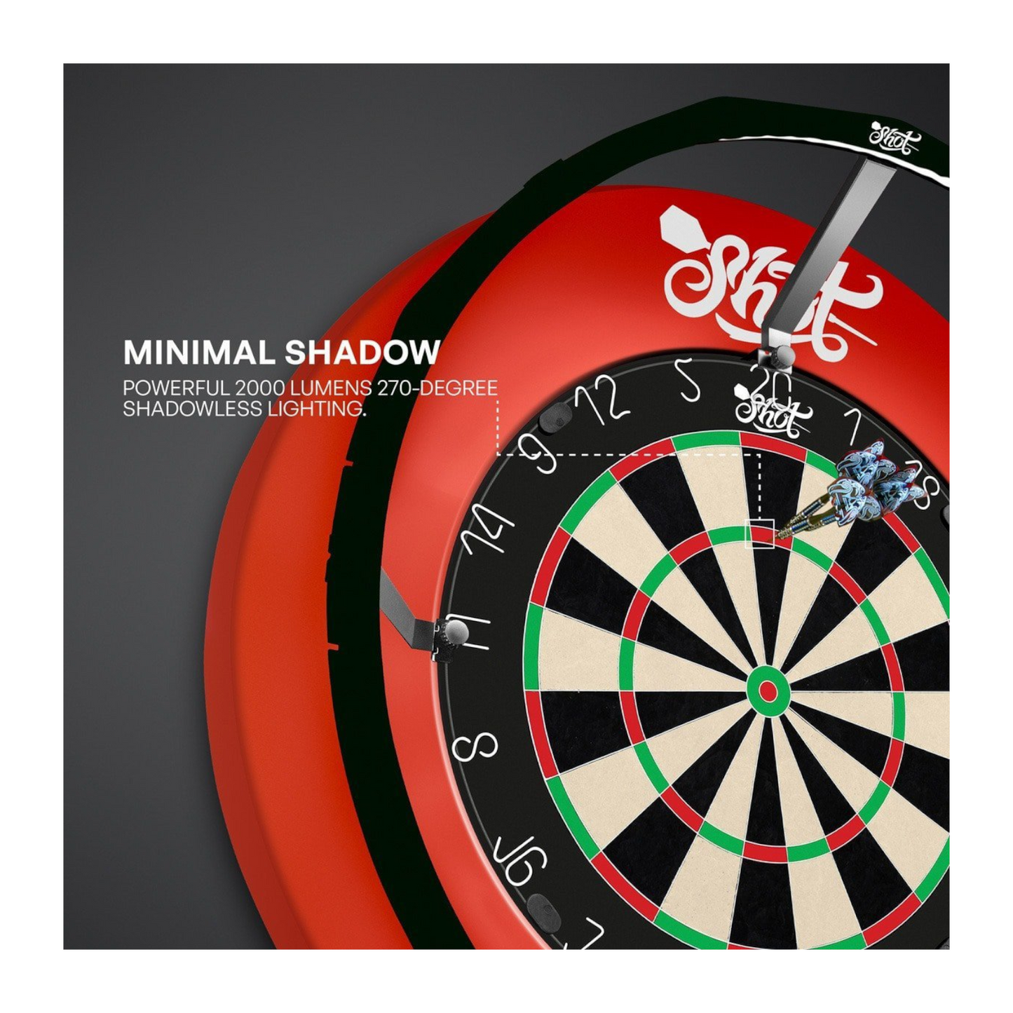 Dartboard Beleuchtung Shot Lumen Core Dartboard-Beleuchtungssystem