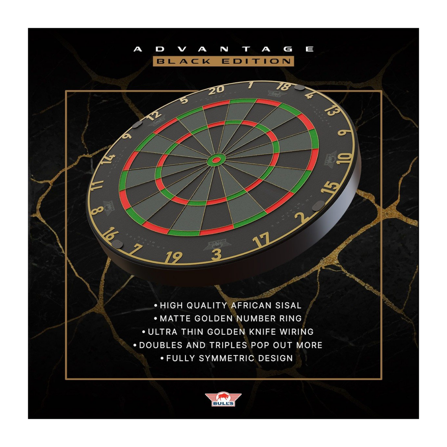 Dartscheibe BULL'S Advantage Black Dartboard