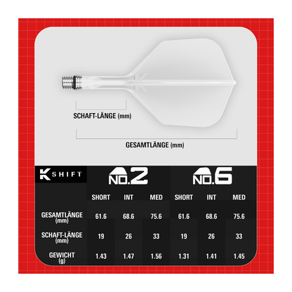 Dart Flights Target K-Shift Clear No.6