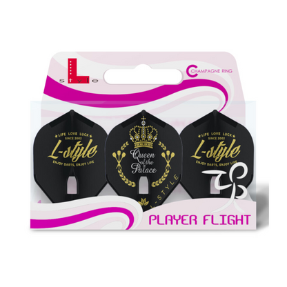 Dart Flights L-Style Signature Champagne Flight: L1PRO Standard Fallon V3.1 Black