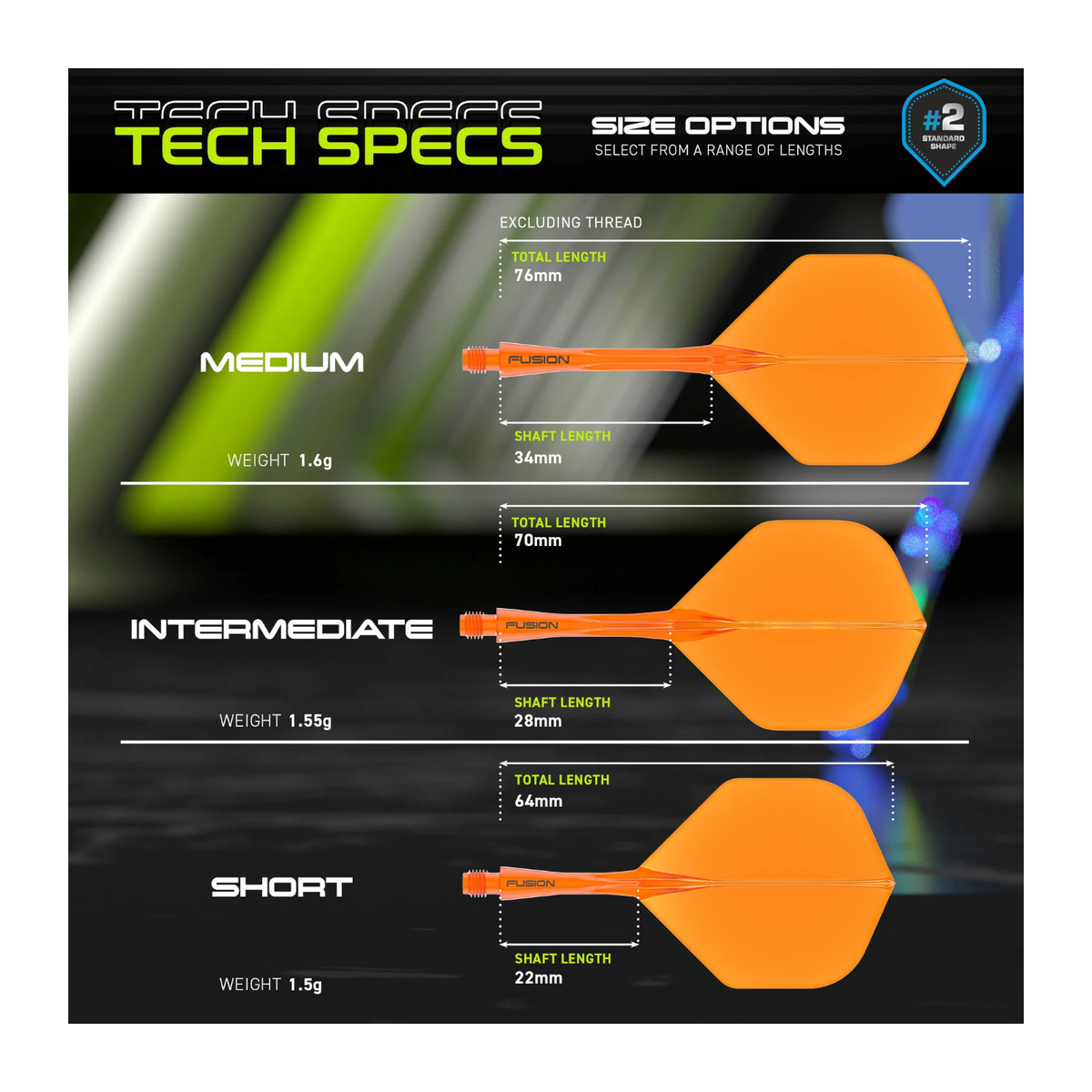 Dart Flight WINMAU Fusion System Orange