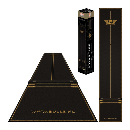 Dartmatte BULL'S Teppich Advantage Schwarz + Oche 300 x 85 cm