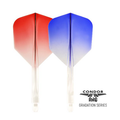 Dart Flights CONDOR AXE Gradiation  Red Clear Small