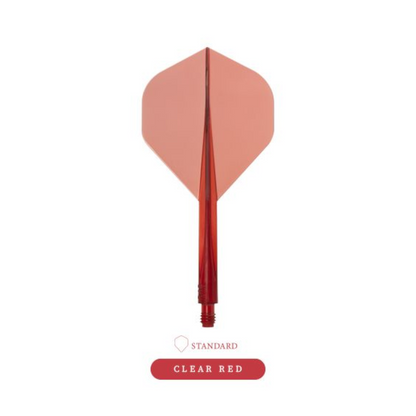 Dart Flights CONDOR Plain (Zero Stress) Clear Red Standard