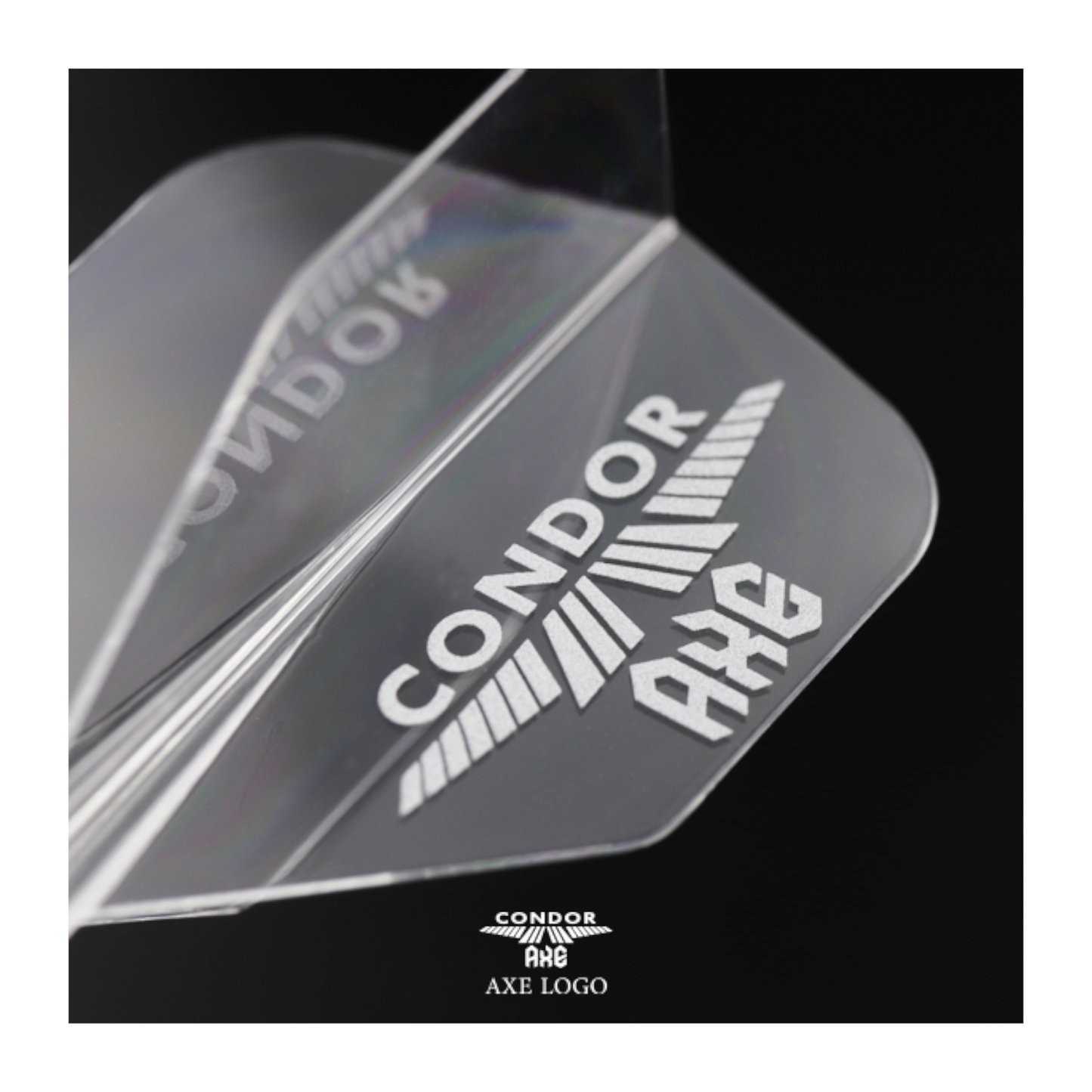 Dart Flights CONDOR AXE LOGO Clear-Silver Small