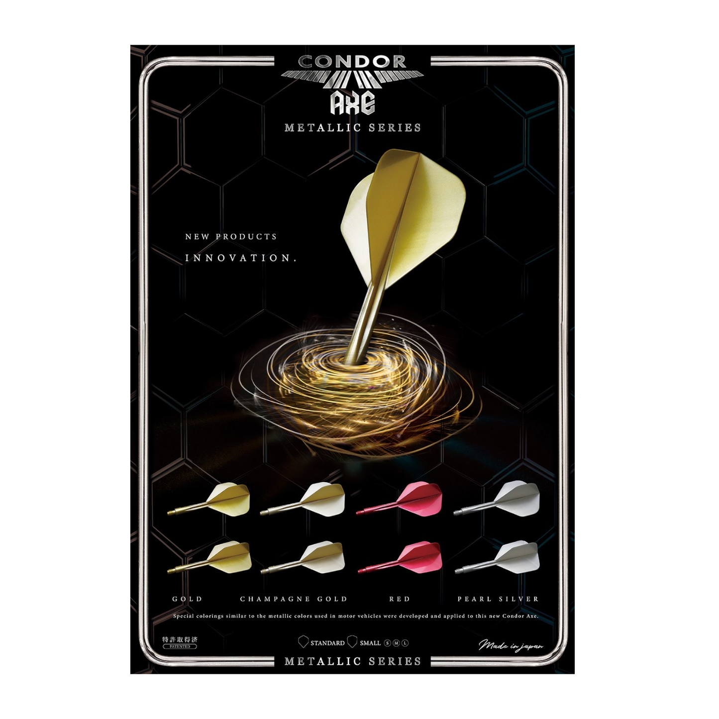 Dart Flights CONDOR AXE Metallic Champagner-Gold Small