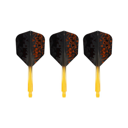 Dart Flights CONDOR AXE "Ginja Ninja" Schwarz-Orange Small