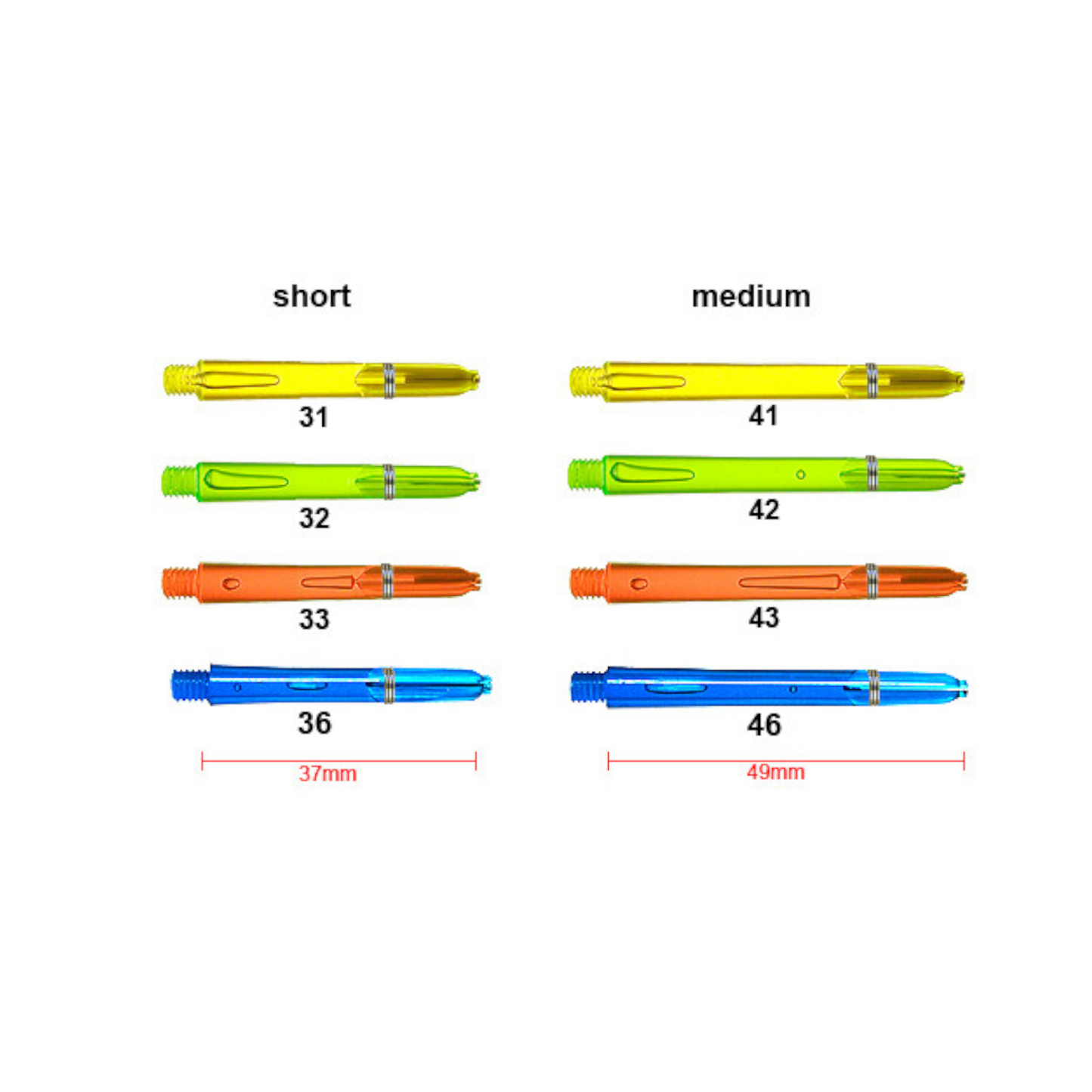 Dart Shafts STRONG Edge Glow