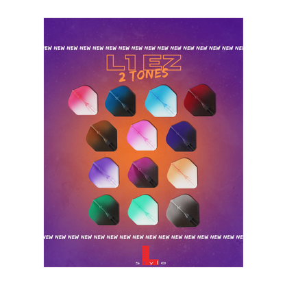 Dart Flights L-Style Two Tone L1EZ Standard Black/Orange