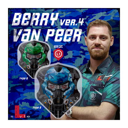 Dart Flights L-Style Signature Champagne Flight: L1EZ Standard Berry Van Peer v4 Type A Clear White